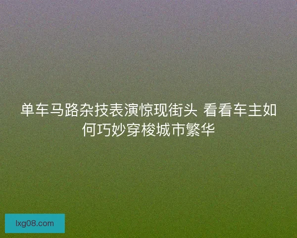 单车马路杂技表演惊现街头 看看车主如何巧妙穿梭城市繁华